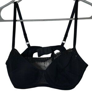 Soma Intimates Black Cami Mesh Sequin Peek A Boo Contour Cup Bra 34C